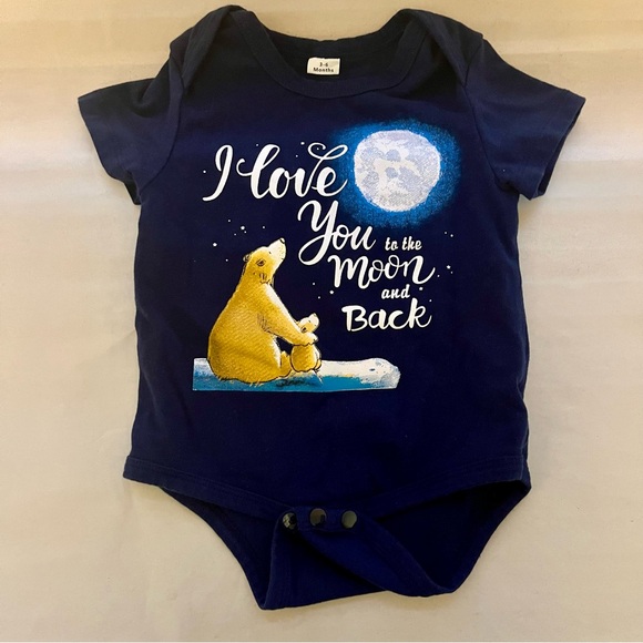 “I Love You To The Moon & Back” Navy Blue Space Theme Graphic Print 3 Piece Set - Picture 3 of 9